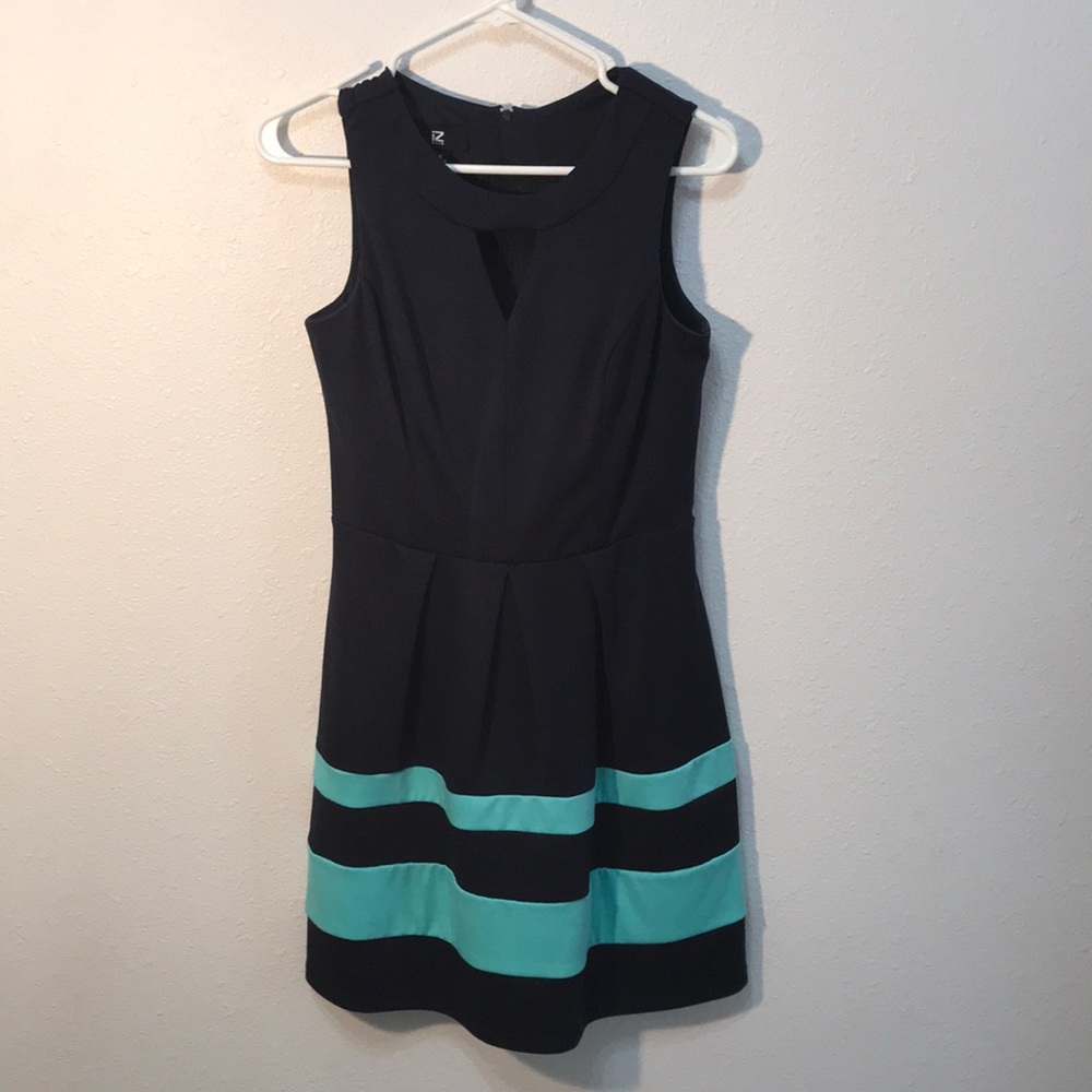 Navy blue and teal dress
